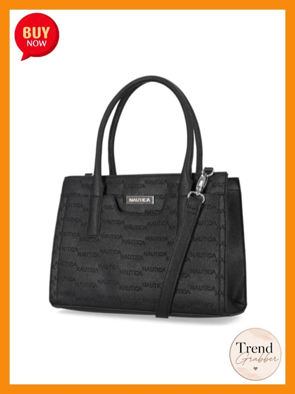 Vegan Leather Satchel with Removable Crossbody Strap